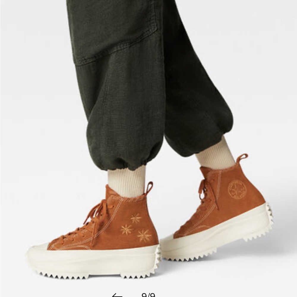 New CONVERSE HI HI Chucks Run Star Hike Amber Platform High Top Sneakers 6.5 - Picture 3 of 14